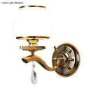 GobekUsa Postmodern White Glass Wall Sconce with Crystal Drop