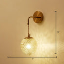 GobekUsa Postmodern Brass Sconce Bedside Wall Light with Textured Glass Shade - 1-Bulb Ball Shaped Lamp