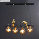GobekUsa Sleek Postmodern Glass Pendant Light with Twig and Bird Deco - 4-Bulb Ceiling Hanging Fixture