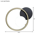 GobekUsa Postmodern Gold and Black Ring Wall Mounted Sconce Lamp - 1-Light Metallic Fixture