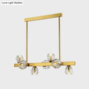GobekUsa Postmodern Crystal Ball Pendant - Gold Branch Design | 7-Light Island Lighting for Dining Room Ceiling