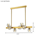GobekUsa Postmodern Crystal Ball Pendant - Gold Branch Design | 7-Light Island Lighting for Dining Room Ceiling