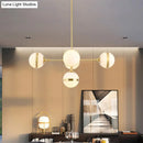 GobekUsa Postmodern Gold Branch Pendant Light with White Ball Glass - 3/5-Light Suspension Lamp Kit