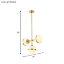 GobekUsa Postmodern Gold Branch Pendant Light with White Ball Glass - 3/5-Light Suspension Lamp Kit