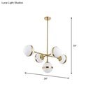 GobekUsa Postmodern Gold Branch Pendant Light with White Ball Glass - 3/5-Light Suspension Lamp Kit