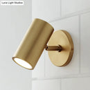 GobekUsa Tube Brass Spotlight Wall Light - Postmodern Metal Reading Lamp for Bedroom
