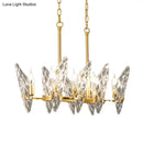 GobekUsa Gold Lattice Glass Candelabra Suspension Lamp - 8-Head Postmodern Island Lighting for Dining Room