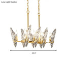 GobekUsa Gold Lattice Glass Candelabra Suspension Lamp - 8-Head Postmodern Island Lighting for Dining Room