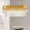 GobekUsa Postmodern Brass Island Light Fixture - 8 Heads, Crystal Rod Hanging Design