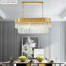 GobekUsa Postmodern Brass Island Light Fixture - 8 Heads, Crystal Rod Hanging Design