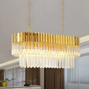 GobekUsa Postmodern Brass Island Light Fixture - 8 Heads, Crystal Rod Hanging Design