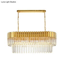 GobekUsa Postmodern Brass Island Light Fixture - 8 Heads, Crystal Rod Hanging Design
