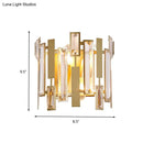 GobekUsa Postmodern Crystal Block Wall Light Fixture: 1 Light Gold Wall Mount for Living Room