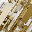 GobekUsa Postmodern Crystal Block Wall Light Fixture: 1 Light Gold Wall Mount for Living Room