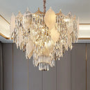 GobekUsa Crystal Leaves Chandelier: Elegant Postmodern Lighting for Living Room, Dining Room, Bedroom