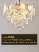 GobekUsa Crystal Leaves Chandelier: Elegant Postmodern Lighting for Living Room, Dining Room, Bedroom