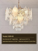 GobekUsa Crystal Leaves Chandelier: Elegant Postmodern Lighting for Living Room, Dining Room, Bedroom