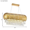 GobekUsa Postmodern 16-Light Gold Island Chandelier with Crystal Icicles