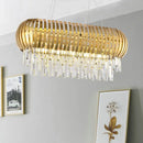 GobekUsa Postmodern 16-Light Gold Island Chandelier with Crystal Icicles