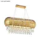 GobekUsa Postmodern 16-Light Gold Island Chandelier with Crystal Icicles