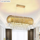 GobekUsa Postmodern 16-Light Gold Island Chandelier with Crystal Icicles