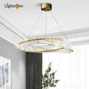 GobekUsa Crystal Ring Light: Postmodern Round Chandelier for Living Room, Bedroom, Dining Room