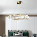 GobekUsa Crystal Ring Light: Postmodern Round Chandelier for Living Room, Bedroom, Dining Room