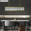 GobekUsa Gold Crystal Rod Island Light: Postmodern Pendant Fixture with 4 Rectangle Heads