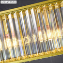 GobekUsa Gold Crystal Rod Island Light: Postmodern Pendant Fixture with 4 Rectangle Heads