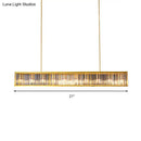 GobekUsa Gold Crystal Rod Island Light: Postmodern Pendant Fixture with 4 Rectangle Heads