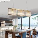 GobekUsa Crystal Rod Island Light - Postmodern Gold Oval Pendant for Dining Room