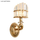 GobekUsa Postmodern Tri-Sided Crystal Rod Wall Light in Gold - Half-Shade, 1 Head, Wall Mounted Lamp