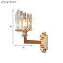GobekUsa Gold Wall Mounted Lamp: Postmodern Clear Tri-Sided Crystal Rod Design