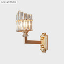 GobekUsa Gold Wall Mounted Lamp: Postmodern Clear Tri-Sided Crystal Rod Design