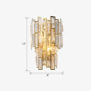 GobekUsa Postmodern Gold Sconce with Crystal Rectangle Shade - 2 Bulbs - Living Room Wall Lamp