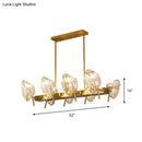 GobekUsa Gold Crystal Shield Pendant Light with 8 Bulbs - Postmodern Kitchen Island Lighting