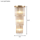 GobekUsa Gold Crystal Bedside Wall Sconce with 2/3 Tiers and 1/3 Light - Postmodern Triangle Design