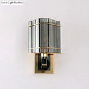 GobekUsa Gold Crystal Bedside Wall Sconce with 2/3 Tiers and 1/3 Light - Postmodern Triangle Design