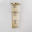 GobekUsa Gold Crystal Bedside Wall Sconce with 2/3 Tiers and 1/3 Light - Postmodern Triangle Design