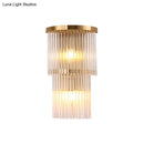 GobekUsa Gold Crystal Bedside Wall Sconce with 2/3 Tiers and 1/3 Light - Postmodern Triangle Design