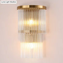 GobekUsa Gold Crystal Bedside Wall Sconce with 2/3 Tiers and 1/3 Light - Postmodern Triangle Design
