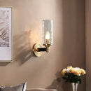 GobekUsa Postmodern Water Glass/Cut Crystal 1-Bulb Gold Wall Sconce Lamp - Cylinder/Ball Shape for Living Room