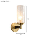 GobekUsa Postmodern Water Glass/Cut Crystal 1-Bulb Gold Wall Sconce Lamp - Cylinder/Ball Shape for Living Room