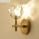 GobekUsa Postmodern Water Glass/Cut Crystal 1-Bulb Gold Wall Sconce Lamp - Cylinder/Ball Shape for Living Room