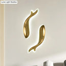 GobekUsa Postmodern LED Brass Fish Flush Wall Sconce, 10"/12" Wide