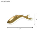 GobekUsa Postmodern LED Brass Fish Flush Wall Sconce, 10"/12" Wide