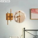 GobekUsa Postmodern Gold Finish Double Ball Glass Wall Sconce for Corners