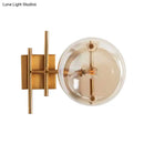 GobekUsa Postmodern Gold Finish Double Ball Glass Wall Sconce for Corners