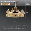 GobekUsa Crystal Chandelier: Postmodern Light Luxury Double-Layer Pendant for Home Living Room