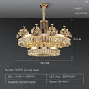 GobekUsa Crystal Chandelier: Postmodern Light Luxury Double-Layer Pendant for Home Living Room
